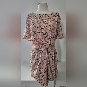 Molly Bracken Floral Belted Romper With Pockets